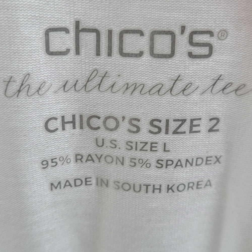 Chico's Cheetah Animal Print‎ Long Sleeve The Ultimate Tee 2 / L - Picture 6 of 6